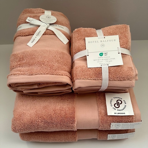 🎁Hotel Balfour Bath Towel Set - Rosecloud - 750 & 805 gsm -9 PCS Made in Turkey - Picture 1 of 11